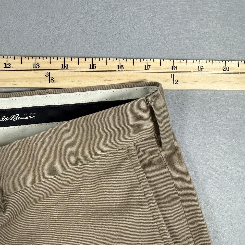 Eddie Bauer Mens Pants Classic Fit 36x30 Khaki Cotton Wrinkle Resistant Chino - Picture 9 of 13
